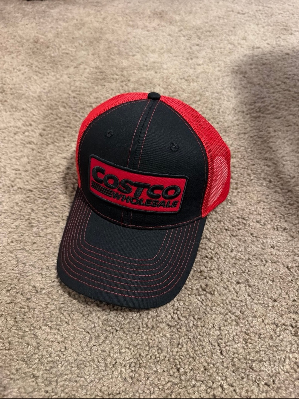 Costco Wholesale Red and Black Trucker Hat